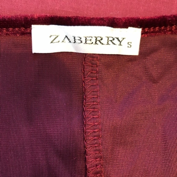 Zaberry Wine Red Velour Velvet Wrap Stretch Mermaid Midi Dress Valentine’s Day - Picture 12 of 14